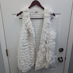 Jolt White Faux Fur Vest